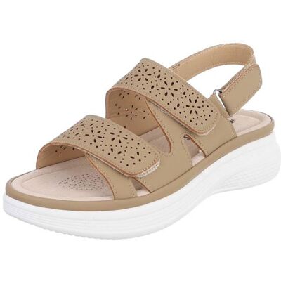 Ital-Design Plateausandaletten für Damen in Hellbraun Ital-Design Plateausandaletten für Damen in Hellbraun