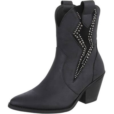 Ital-Design Western- & Bikerboots für Damen in Schwarz Ital-Design Western- & Bikerboots für Damen in Schwarz