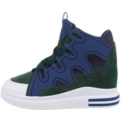 Ital-Design Sneakers High für Damen in Blau und Grün Ital-Design Sneakers High für Damen in Blau und Grün