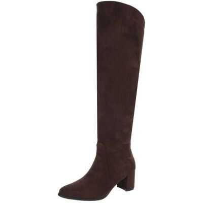 Ital-Design Overknees für Damen in Braun Ital-Design Overknees für Damen in Braun