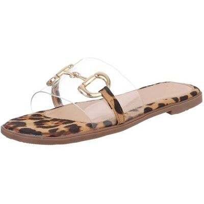 Ital-Design Pantoletten für Damen in Beige und Braun Ital-Design Pantoletten für Damen in Beige und Braun