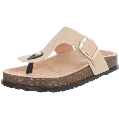 Ital-Design Zehentrenner für Damen in Beige Ital-Design Zehentrenner für Damen in Beige