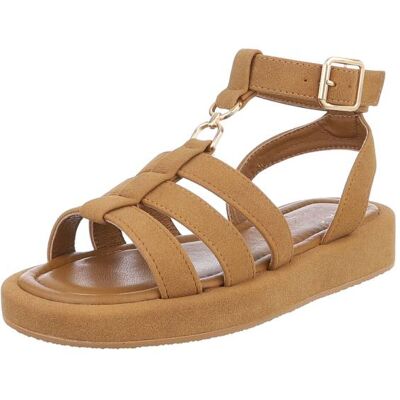 Ital-Design Riemchensandalen für Damen in Camel Ital-Design Riemchensandalen für Damen in Camel