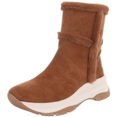 Ital-Design Plateaustiefeletten für Damen in Camel Ital-Design Plateaustiefeletten für Damen in Camel