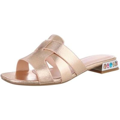 Ital-Design Pantoletten für Damen in Champagner Ital-Design Pantoletten für Damen in Champagner