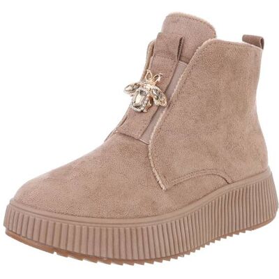 Ital-Design Plateaustiefeletten für Damen in Hellbraun Ital-Design Plateaustiefeletten für Damen in Hellbraun