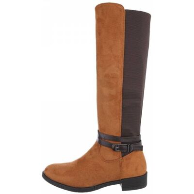 Ital-Design Flache Stiefel für Damen in Camel Ital-Design Flache Stiefel für Damen in Camel