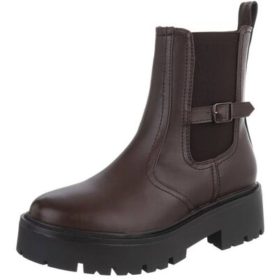 Ital-Design Plateaustiefeletten für Damen in Braun Ital-Design Plateaustiefeletten für Damen in Braun