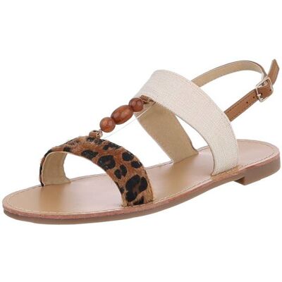 Ital-Design Riemchensandalen für Damen in Braun und Beige Ital-Design Riemchensandalen für Damen in Braun und Beige