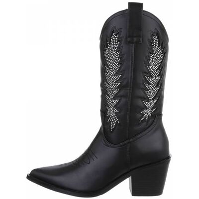 Ital-Design Western- & Bikerstiefel für Damen in Schwarz Ital-Design Western- & Bikerstiefel für Damen in Schwarz