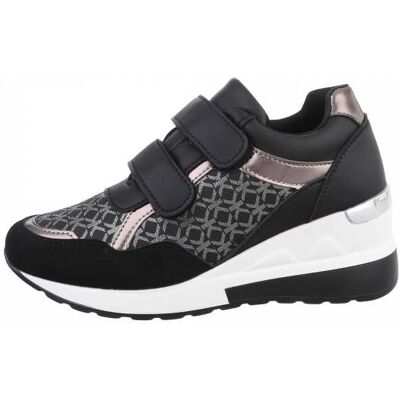 Ital-Design Sneakers Low für Damen in Schwarz und Bronze Ital-Design Sneakers Low für Damen in Schwarz und Bronze