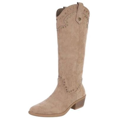Ital-Design Western- & Bikerstiefel für Damen in Hellbraun Ital-Design Western- & Bikerstiefel für Damen in Hellbraun