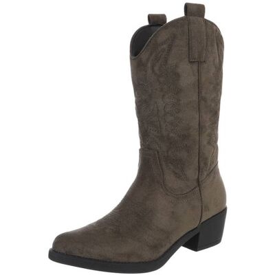 Ital-Design Western- & Bikerstiefel für Damen in Khaki und Grün Ital-Design Western- & Bikerstiefel für Damen in Khaki und Grün
