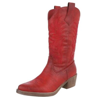 Ital-Design Western- & Bikerstiefel für Damen in Rot Ital-Design Western- & Bikerstiefel für Damen in Rot