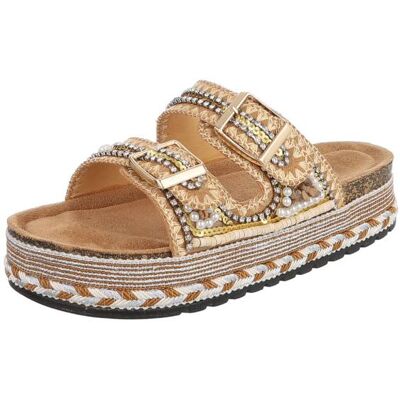 Ital-Design Plateausandaletten für Damen in Camel Ital-Design Plateausandaletten für Damen in Camel