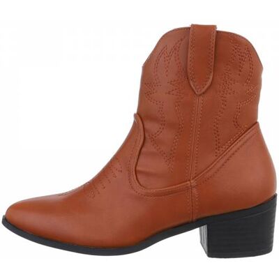Ital-Design Western- & Bikerboots für Damen in Camel Ital-Design Western- & Bikerboots für Damen in Camel
