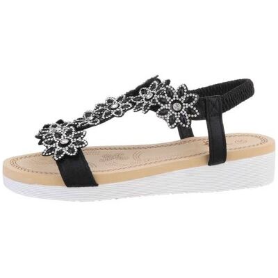 Ital-Design Riemchensandalen für Damen in Schwarz Ital-Design Riemchensandalen für Damen in Schwarz