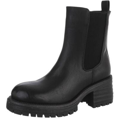 Ital-Design Plateaustiefeletten für Damen in Schwarz Ital-Design Plateaustiefeletten für Damen in Schwarz