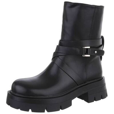 Ital-Design Western- & Bikerboots für Damen in Schwarz Ital-Design Western- & Bikerboots für Damen in Schwarz