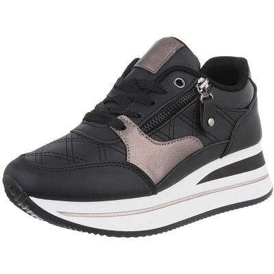 Ital-Design Sneakers Low für Damen in Schwarz Ital-Design Sneakers Low für Damen in Schwarz