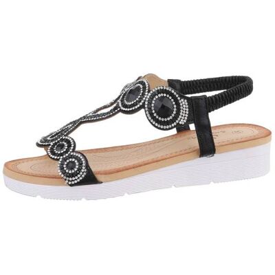 Ital-Design Riemchensandalen für Damen in Schwarz Ital-Design Riemchensandalen für Damen in Schwarz
