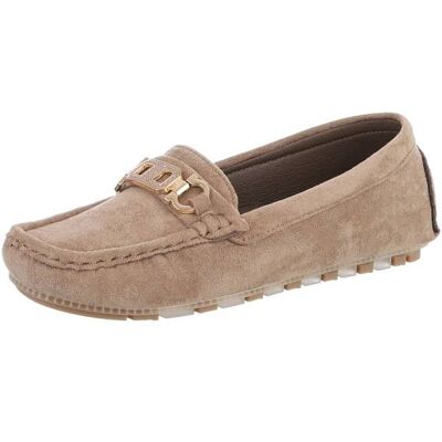 Ital-Design Slipper für Damen in Hellbraun Ital-Design Slipper für Damen in Hellbraun
