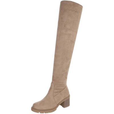 Ital-Design Overknees für Damen in Hellbraun Ital-Design Overknees für Damen in Hellbraun