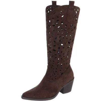 Ital-Design Sommerstiefel für Damen in Dunkelbraun Ital-Design Sommerstiefel für Damen in Dunkelbraun