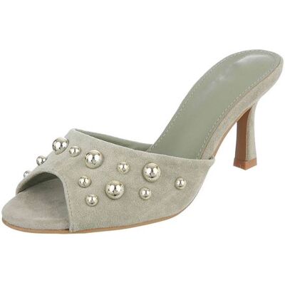 Ital-Design Pantoletten für Damen in Hellgrün Ital-Design Pantoletten für Damen in Hellgrün
