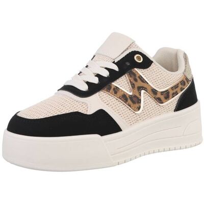 Ital-Design Sneakers Low für Damen in Beige und Schwarz Ital-Design Sneakers Low für Damen in Beige und Schwarz