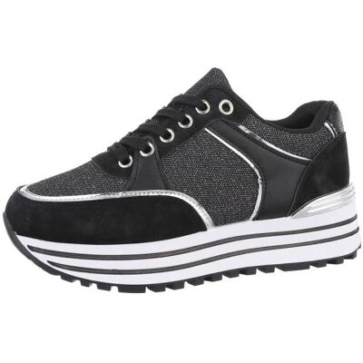 Ital-Design Sneakers Low für Damen in Schwarz Ital-Design Sneakers Low für Damen in Schwarz
