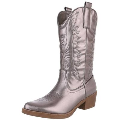 Ital-Design Western- & Bikerstiefel für Damen in Bronze Ital-Design Western- & Bikerstiefel für Damen in Bronze