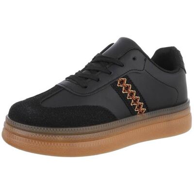 Ital-Design Sneakers Low für Damen in Schwarz Ital-Design Sneakers Low für Damen in Schwarz