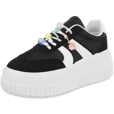 Ital-Design Sneakers Low für Damen in Schwarz und Weiß Ital-Design Sneakers Low für Damen in Schwarz und Weiß