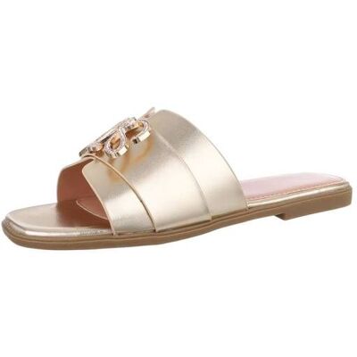 Ital-Design Pantoletten für Damen in Gold Ital-Design Pantoletten für Damen in Gold