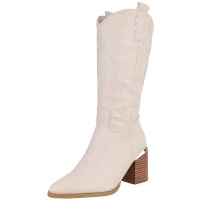 Ital-Design Western- & Bikerstiefel für Damen in Beige Ital-Design Western- & Bikerstiefel für Damen in Beige