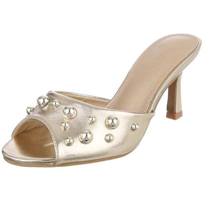 Ital-Design Pantoletten für Damen in Gold Ital-Design Pantoletten für Damen in Gold