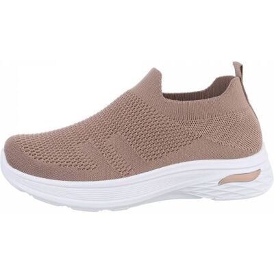 Ital-Design Sneakers Low für Damen in Hellbraun und Weiß Ital-Design Sneakers Low für Damen in Hellbraun und Weiß