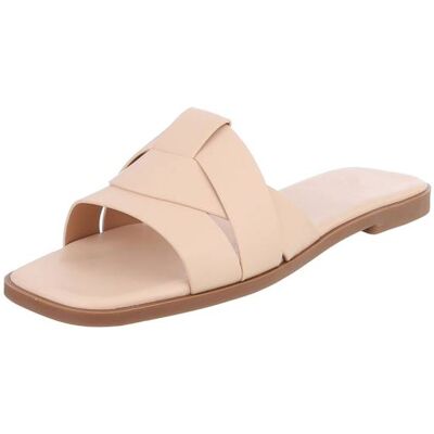 Ital-Design Pantoletten für Damen in Beige Ital-Design Pantoletten für Damen in Beige