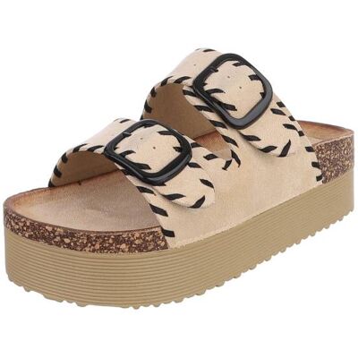 Ital-Design Plateausandaletten für Damen in Beige Ital-Design Plateausandaletten für Damen in Beige