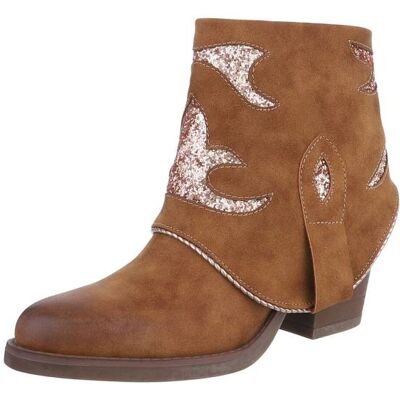 Ital-Design Western- & Bikerboots für Damen in Camel Ital-Design Western- & Bikerboots für Damen in Camel