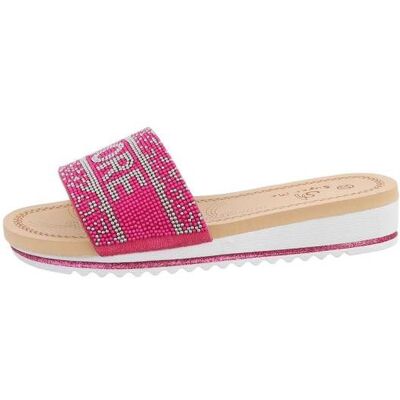Ital-Design Pantoletten für Damen in Pink Ital-Design Pantoletten für Damen in Pink