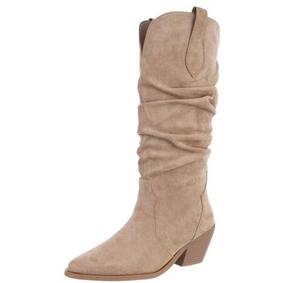 Ital-Design Western- & Bikerstiefel für Damen in Hellbraun Ital-Design Western- & Bikerstiefel für Damen in Hellbraun