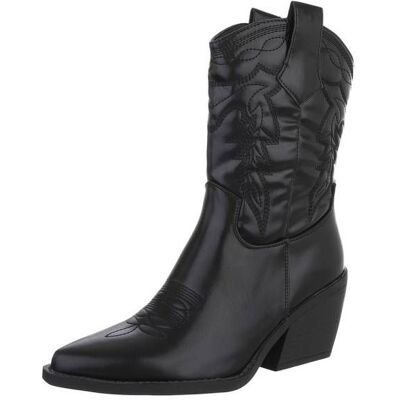 Ital-Design Western- & Bikerboots für Damen in Schwarz Ital-Design Western- & Bikerboots für Damen in Schwarz
