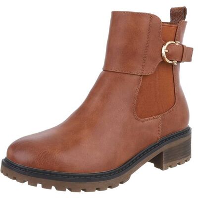 Ital-Design Klassische Stiefeletten für Damen in Camel Ital-Design Klassische Stiefeletten für Damen in Camel