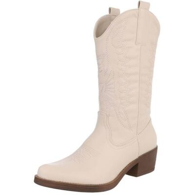 Ital-Design Western- & Bikerstiefel für Damen in Beige Ital-Design Western- & Bikerstiefel für Damen in Beige