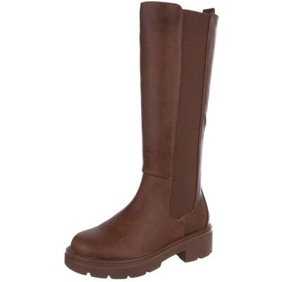 Ital-Design Plateaustiefel für Damen in Camel Ital-Design Plateaustiefel für Damen in Camel