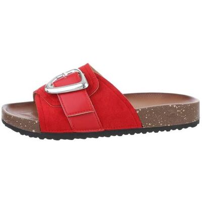Ital-Design Pantoletten für Damen in Rot Ital-Design Pantoletten für Damen in Rot
