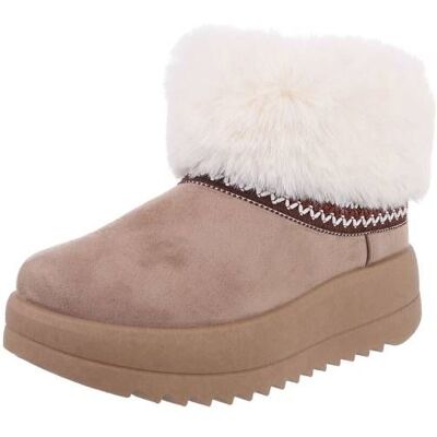 Ital-Design Plateaustiefeletten für Damen in Hellbraun Ital-Design Plateaustiefeletten für Damen in Hellbraun