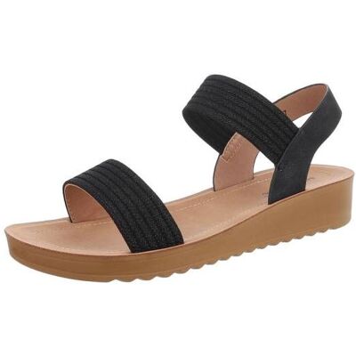 Ital-Design Riemchensandalen für Damen in Schwarz und Hellgrau Ital-Design Riemchensandalen für Damen in Schwarz und Hellgrau